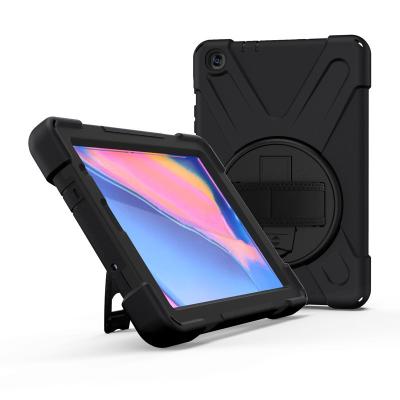 China 360 Rotation Anti-drop Hand PC Strap&Kickstand Silicon Tablet Case For Samsung Galaxy Tab 10.1 A Case S6 Lite S7 Plus Cover Device for sale