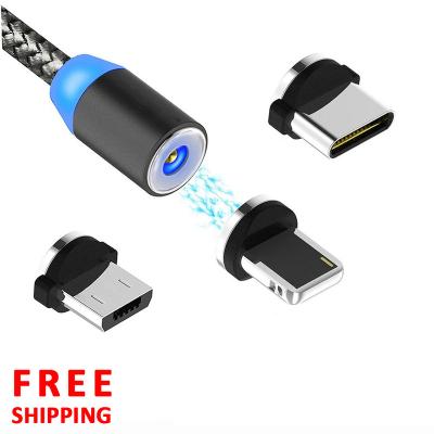 China Free Shipping fast charging maker 3 in 1 led cable usb charger date magnetic fast charging fast charging cable for sale