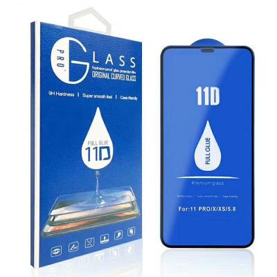 China Anti Scratch Wholesale 11D Edge Screen Protector 9H Curved Full Protective Glass Film For iPhone 6 7 8 X XR XS Max for sale