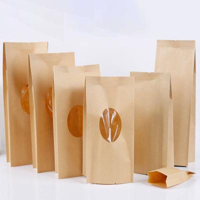 China Disposable stand up pouch kraft paper window organ bag, tea and date packing bag food bag red kraft paper doypack for sale