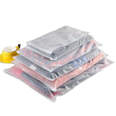 China Frosted Moisture Proof Transparent Jars Clear Apparel Packing Garment Bags With Slider Zipper Garment Bag for sale