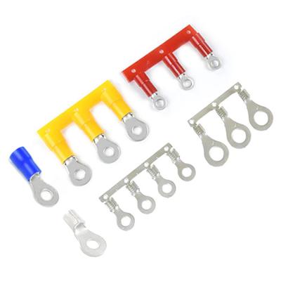 China Car Communication Automobile Computer Medical Home Appliance OUYI 16 1/0 Gauge Copper Plated Tin Plastic Nylon Preinsulated Cable Ground Eye Type Crimps Ring Lugs Terminal Sets for sale