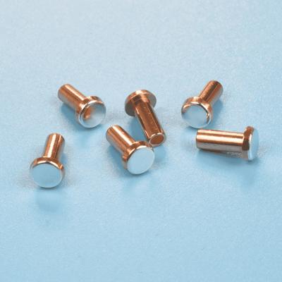 China Custom Stamping Resistor Bottom Material Parts Silver Copper Electrical Bimetallic Contact For Switch for sale