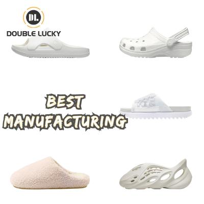 China Lucky China Factory High Quality White Custom Home Slipper Men's Double Sleeper CUSHIONING For Slide Slippers for sale