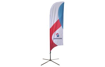 China Full color Knitted Polyester 110gram Beach Flag Banner with Aluminium Pole for sale