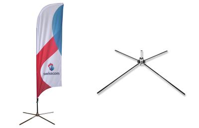 China Durable Fabric Printed Bowhead Flags , Indoor Eye Catching Sign With Enhanced Pole for sale