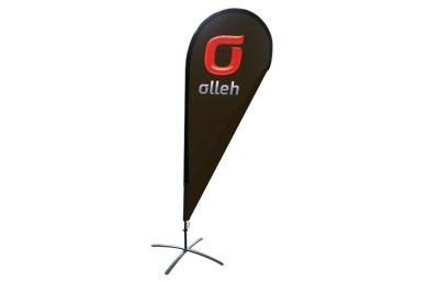 China Custom Olleh Teardrop Advertising Flags with Aluminium / Fiberglass Pole for sale