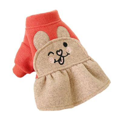 China Customized Sustainable Cute Stylish Polyester Dog Turtle Neck Dress Pet Clothing With Party for sale