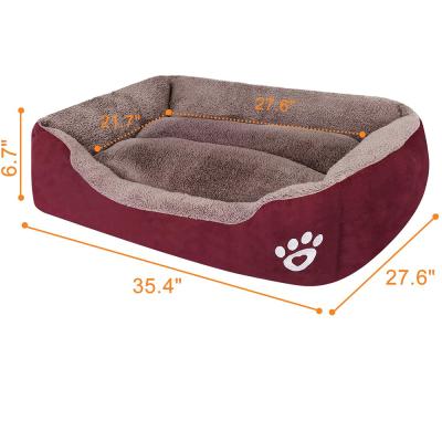 China Breathable Pet Supplies Custom Logo Comfortable Soft Dog Pet Bed Cushion Machine Washable for sale