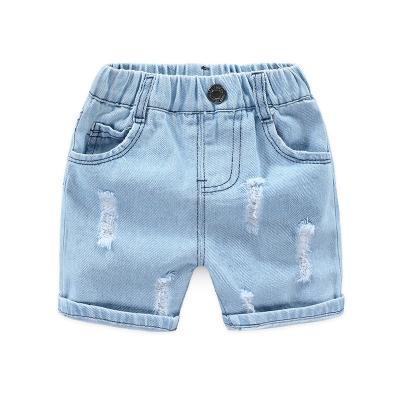 China Emmazoe Anti-pilling Boys Broken Jeans Shorts 2022 Summer New Baby Beach Pants Kids Streetwear for sale