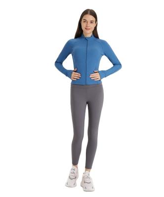 China Breathable Hot Selling Long Sleeve Sports Yoga Tops Workout Running Wear Zip Up Fitness Jacket for sale