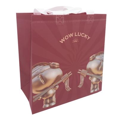 China Custom Promotional Logo Eco - Friendly Printing China Burgundy Eco - Friendly Nonwoven Bag for sale