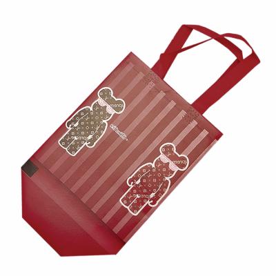 China High Quality Customized Eco-Friendly Non-woven Fabric Burgundy Reusable Eco-Friendly Gift Bag for sale