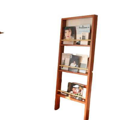 China Classic Minimalist Children's School Furniture Bookcase Display Three-Tier Shelf Showroom Solid Wood Flower Display Shelf for sale