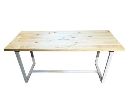 China (Size) solid wood table top + metal iron table legs adjustable computer table, high temperature baking paint is not faded and durable for sale