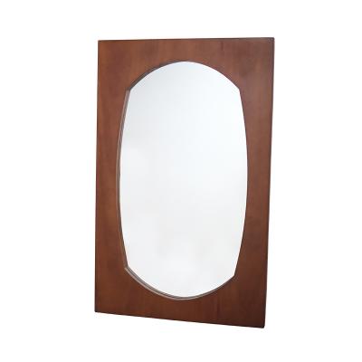 China Retro Solid Wood Rustic Special-shaped Hexagonal Mirror Factory Supply Natural Solid Wood Decorative Mirror for sale