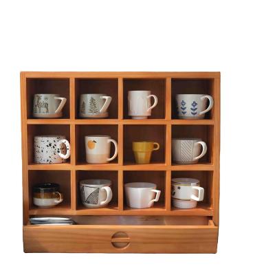 China Minimalist Made In China High Quality Customized Lattice Solid Wood Cup Holder Cup Holder for sale