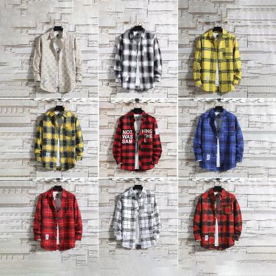 China jacket shirt factory wholesale summer version long sleeve plaid shirt men and women Anti-wrinkle summer autumn shirt korean coat men's shirt for sale