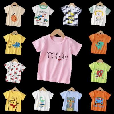 China Girls and Kids T-shirts Summer Shorts Sleeve Cotton Jacket Anti-Shrink Animal Printed Children's Clothing Manufacturers Wholesale for sale