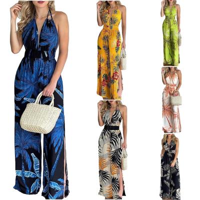 China 2022 anti-static Europe and the United States summer women's colorful digital printing neck halter skirt wholesale2022 n manufacturers of retro for sale