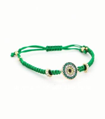 China Stretch Macrame Faux Stone Encrusted Evil Eye Pull String Bracelet Fashion Bracelets For Christmas for sale