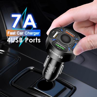 China 4 Ports 7A USB Car Charger 35W Fast Charging Fast Fast Charging iPhone Xiaomi Huawei Mobile Phone Charger Adapter 4 USB Car Charger for sale