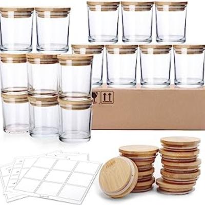 China Home Decoration bulk nordic home decor empty luxury amber candle jar with lid and boxes packaging for sale