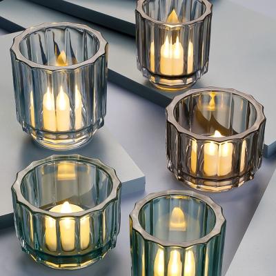 China Home Decoration nordic home decor empty velas luxury Glass Candle Holders with lids and boxes packaging for sale