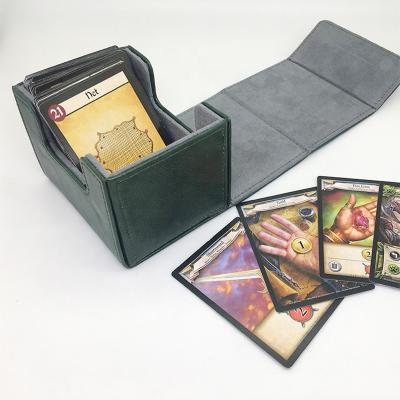 China Dice and Board Game Card Collection Customized Advanced Leather PU Deck Box and Storage Box for Board Game for sale