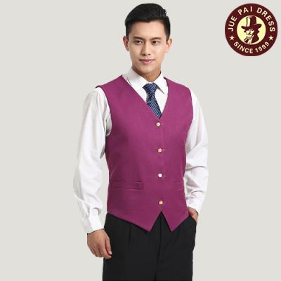 China Hotel Purple Vest Restaurant Female Waiter Uniform for sale