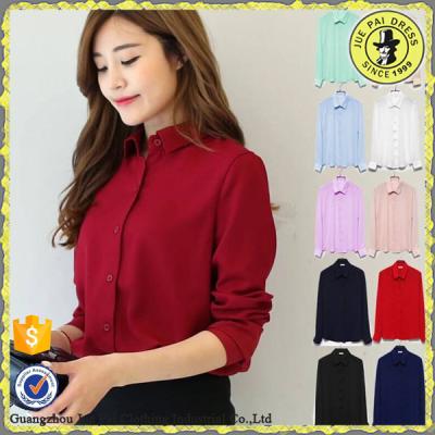 China The latest hot sale anti-pilling style office uniform women shirt for ladies long sleeve ladies shirt for sale