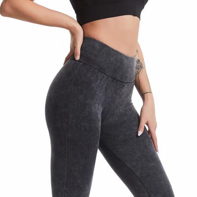 China Super Elastic Imitation Breathable Comfortable High Waist Jean Yoga Diet Pants Long for sale