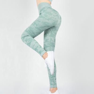 China Breathable Accept Camouflage Outdoor Fitness Long High Waist Hip Lift Seamless Yoga Pants for sale