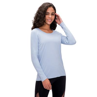 China Breathable Quick Dry Breathable Slim Running Fitness Sports Yoga Top Women Shirts Long Sleeve for sale