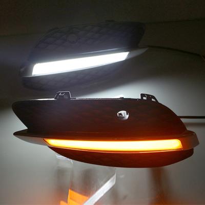 China Yellow ABS+LED LED DRL Daytime Running Lights Turn Signal Lamp Light For Mercedes Benz CGL X205 2015 2016 for sale