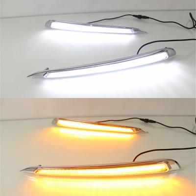 China ABS+led Car Styling For Peugeot 308 2016 2017 LED Driving DRL With Turn Signal Fog Head Daytime Running Light Yellow Lamp for sale