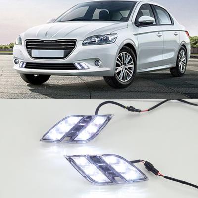 China ABS+LED Daytime Running Lights Daytime Running Lights Fog Light Cover Headlight Car-styling White LED DRL For Peugeot 301 2014 2015 for sale