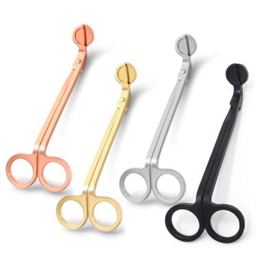 China Black Steel Silver Matte Rose Gold Candle Wick Trimmer Embroidery Factory Candle Stainless Scissors with Custom Logo for sale