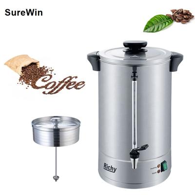 China Hotel 12L High Quality Double Layer Stainless Steel Coffee Machine Large Commercial Electric Supplying Urn With Viewable Water Gauge for sale