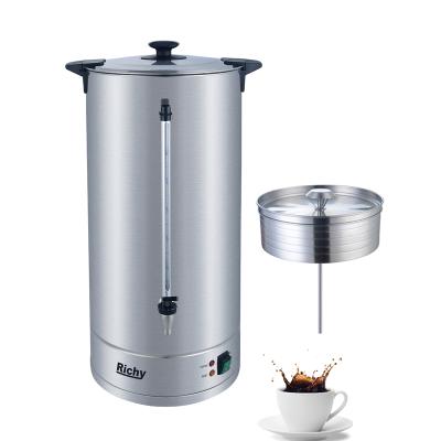 China Large Wall Stainless Steel Supplying Double Urn Hotel Coffee Urn 25L Coffee Maker for sale