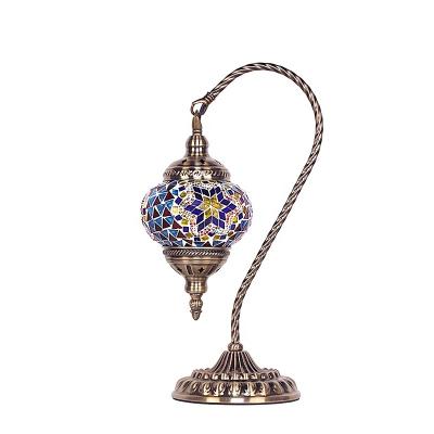 China Handicrafts in Turkiye Tiffany Turkish Moroccan Handmade Lamp with Shade Dimmable Stained Glass Mosaic Table Lamps for sale