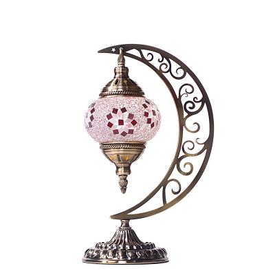 China Handicrafts in Turkiye Home Decorative Turkish Style LED Art Table Glass Decorative Lamp for sale