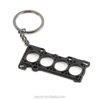 China Zinc Alloy Copy Cylinder Head Gasket Engine Metal 4 Cylinder Key Chain Key Ring for sale