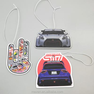 China Regenerate Air Freshener GTR Perfume Paper Hand Dung Bomb Air JDM STI Sticker Pending Ornaments for sale