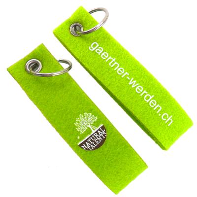 China Cheap Promotional Gifts Felt Key Chain 100% Custom Made Polyester Fabric Light Fashion Felt Wristband Key Chain for sale