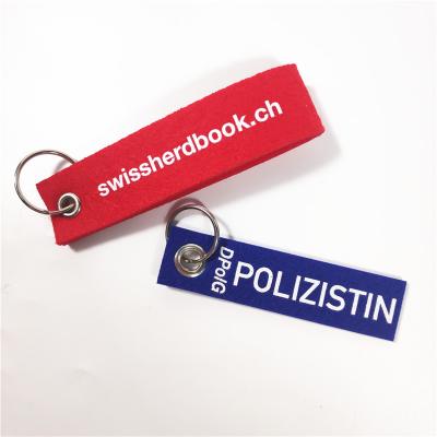 China Promotional Printing Polyester Felt Key Chain Souvenir Alphabetical Customize Different Designs Felt Luxury Key Chain for sale