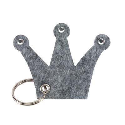 China Crown Promotional 100% Polyester Key Chain Felt Custom Felt Souvenir Key Rings Wholesale Different Shapes Premium for sale