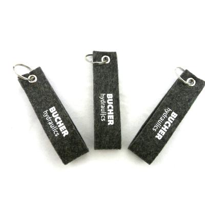 China Customized Size Promotional Black Custom Logo Hot Sale Felt Key Chain Customized Felt Key Chain Wool Felt Key Chain for sale