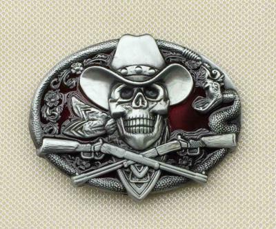 China Eco-friendly Skull Shape Top Quality Zinc Alloy Western Cowboy Buckles Belts New Design Cowboy Belt Buckles For Men for sale