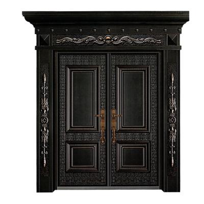 China Factory direct sales new atmosphere Zinc-iron luxury alloy door red teak villa door for sale